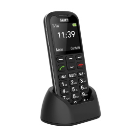 CELLULARE SAIET NEXT 4G COLORE NERO TASTI E CARATTERI GRANDI, TASTO SOS, COMODA BASE APPOGGIO E RICARICA